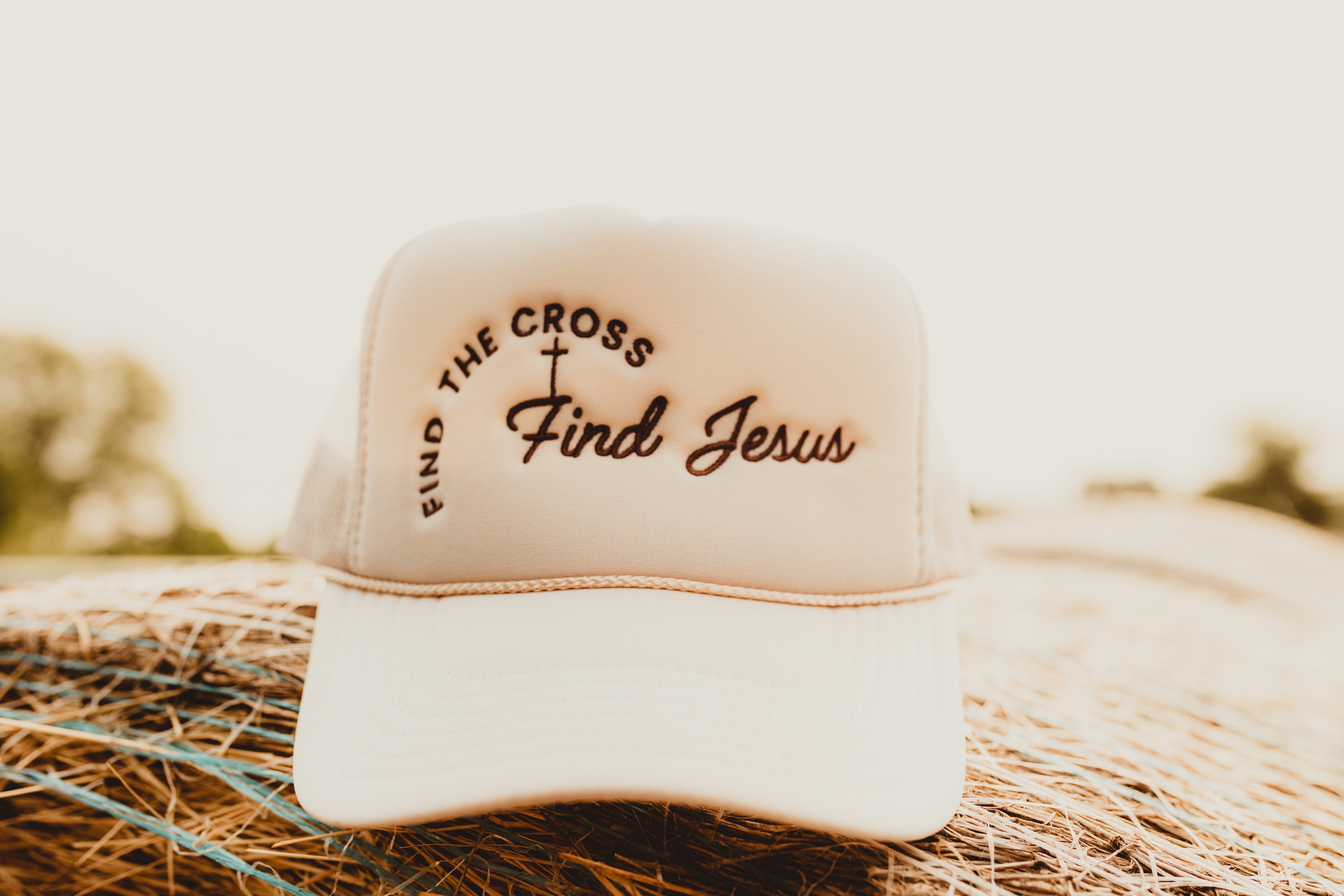 Find The Cross, Find Jesus Foam Trucker - Tan