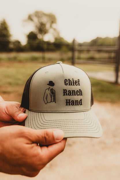 "Chief Ranch Hand" Hat Green and Black Embroidered